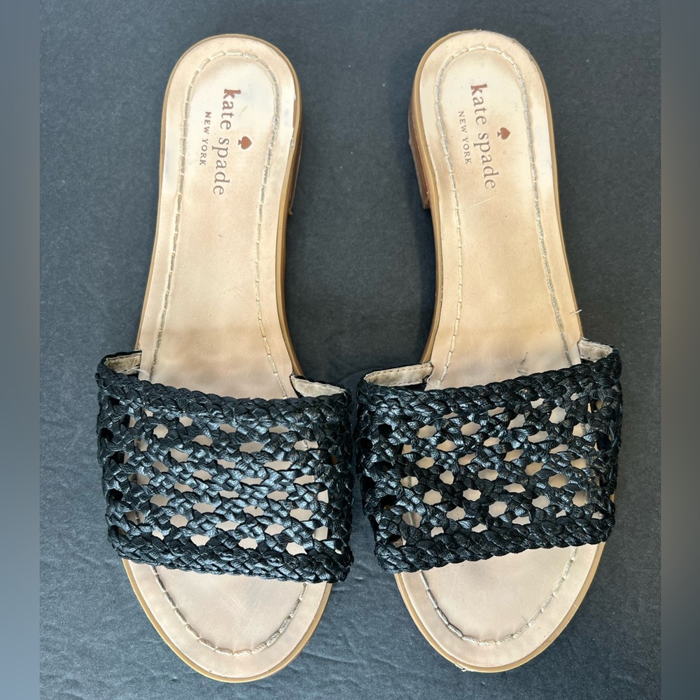 Kate Spade Berlin Woven Sandals Black, 8.5 - Picture 2 of 10